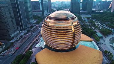 5.4k杭州洲际酒店个性建筑航拍视频的预览图