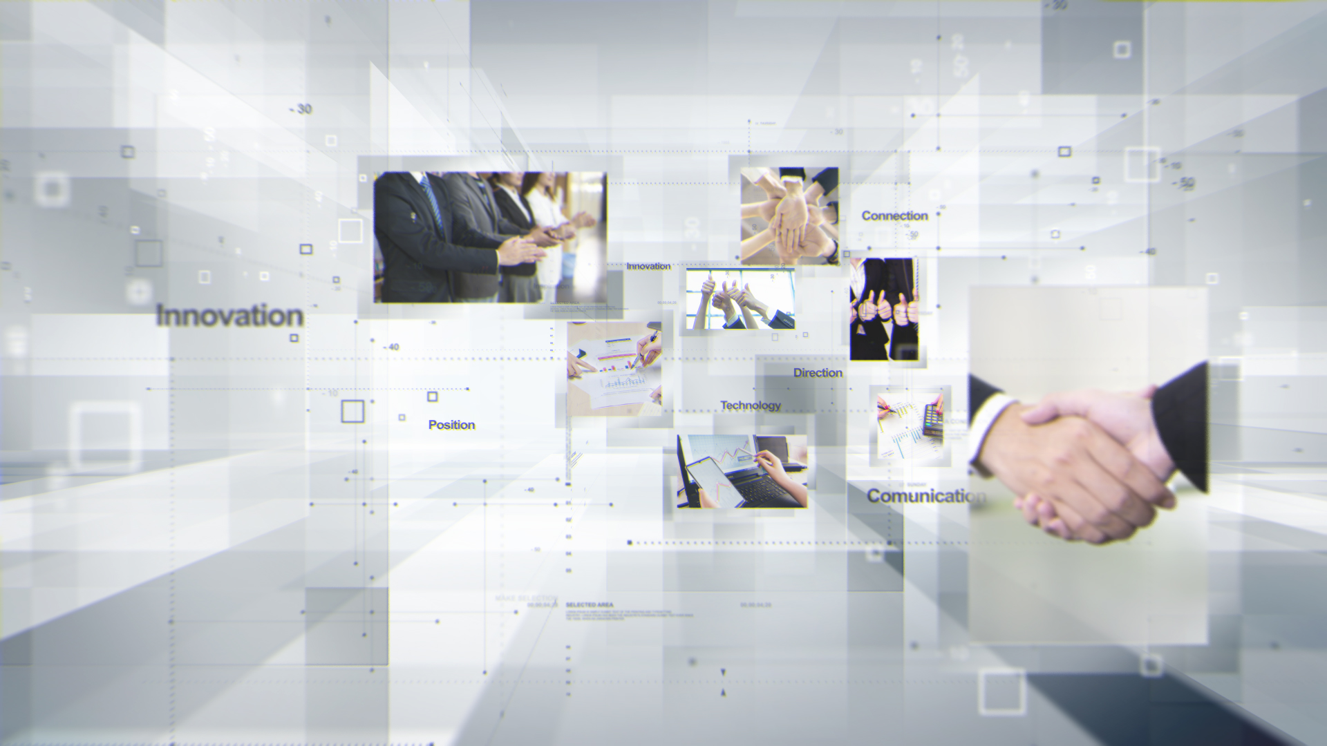 白色科技感商务企业图片穿梭汇聚LOGO片头视频的预览图