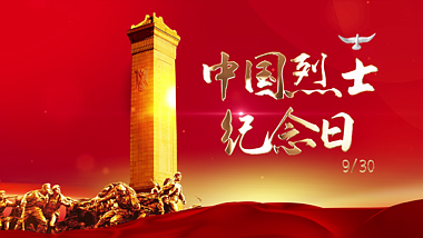 原创红色震撼中国烈士纪念日宣传片头AE模板视频的预览图