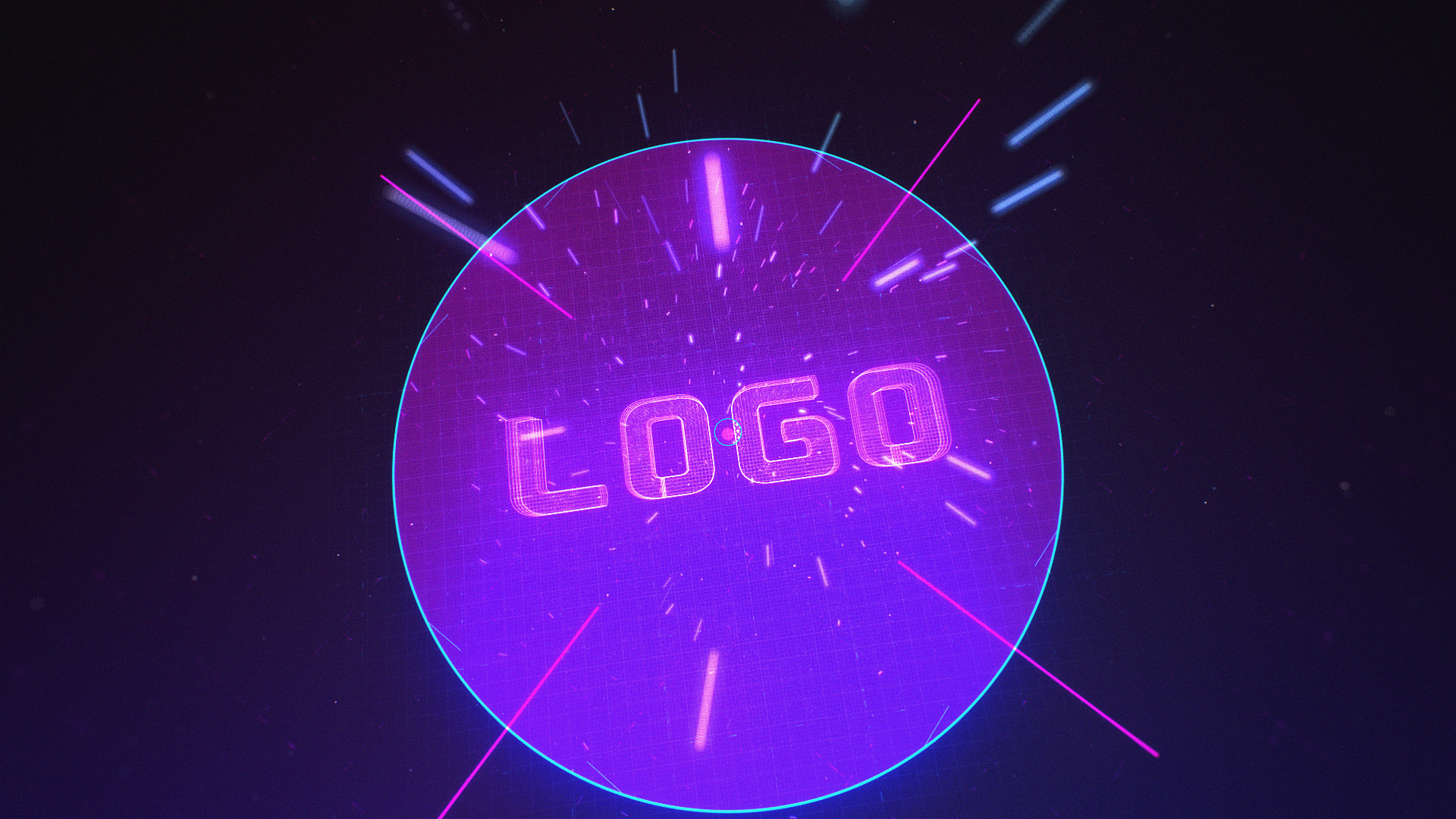 科技感光线粒子穿梭LOGO片头视频的预览图