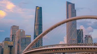 4K震撼城市延时广州国际金融中心日转夜视频的预览图