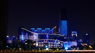 4K武汉城市建筑酒吧夜景实拍视频视频的预览图