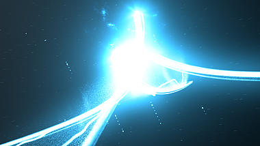 科技感光线穿梭蓝色粒子线条LOGO片头视频的预览图
