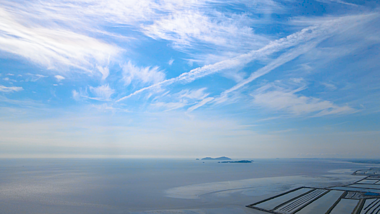 4K航拍大海蓝天天际海平面唯美空镜头视频的预览图