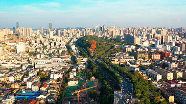 4K武汉城市建筑群武昌区航拍实拍视频视频的预览图