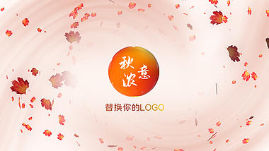 清新红色枫叶秋季LOGO片头视频的预览图