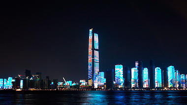 4K武汉城市国庆灯光秀延时实拍视频视频的预览图