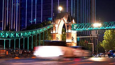 4K武汉城市建筑放鹰桥夜景实拍视频视频的预览图