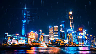 数字化科技城市夜景AE模板视频的预览图