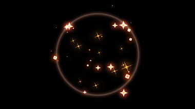 梦幻橙色粒子星星发散光效光游戏特效带通道素材视频的预览图