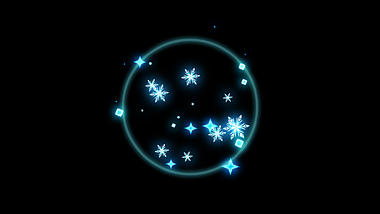 梦幻蓝色雪花光效发散光点光粒子带通道素材视频的预览图