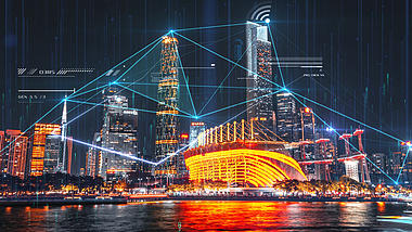科技数字夜景城市AE片头模板视频的预览图