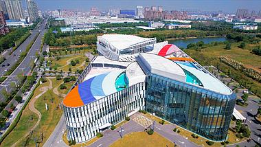 4K航拍安徽省滁州市图书馆文化馆视频的预览图
