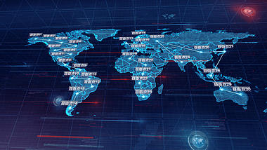 科技感世界地图点线连接ae模板视频的预览图