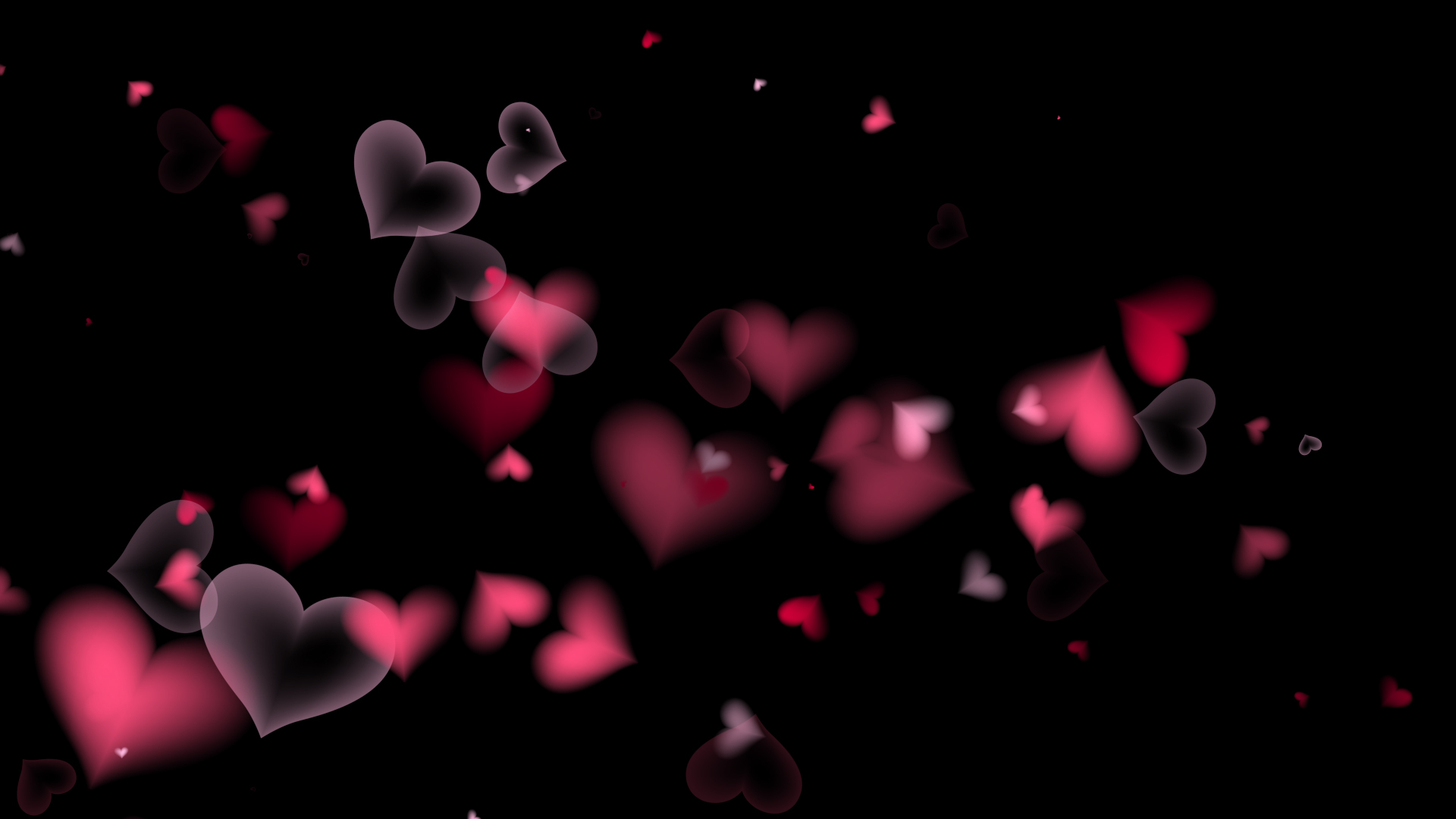 漂浮爱心心形浪漫粉色带通道素材挂件视频的预览图
