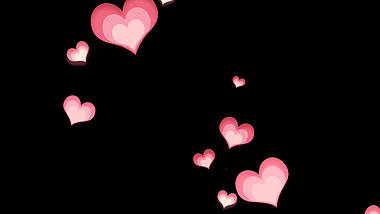 爱心漂浮粉色心形上升带通道素材视频的预览图