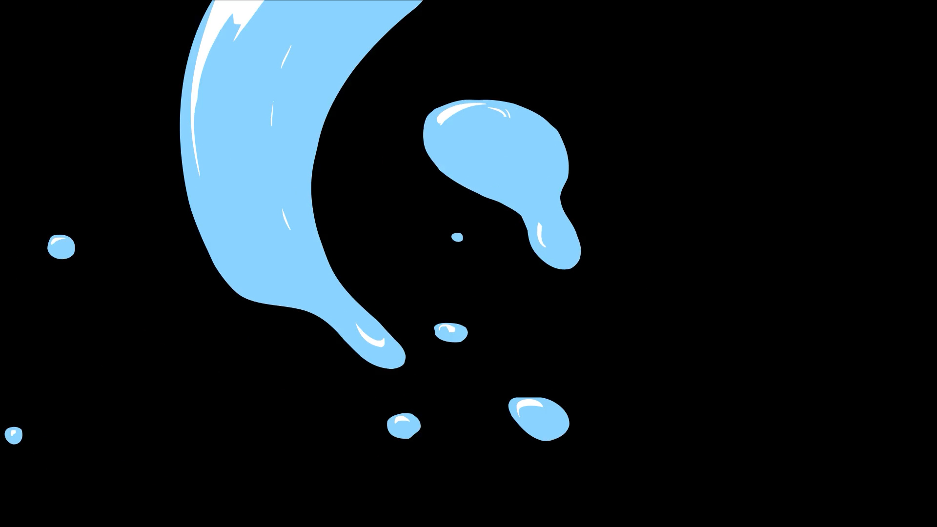 蓝色水花流体MG动画转场通道素材视频的预览图