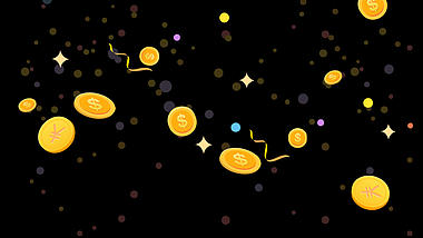 金融理财金币漂浮圆点装饰通道挂件视频的预览图