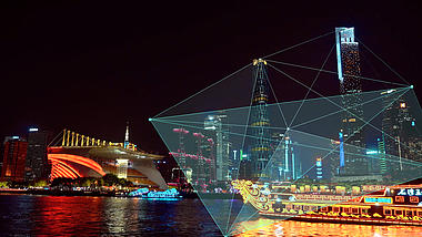 智慧建设城市科技点线数据夜景AE片头模板视频的预览图
