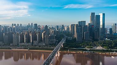 4k重庆江北嘴CBD黄花园大桥车流延时视频的预览图