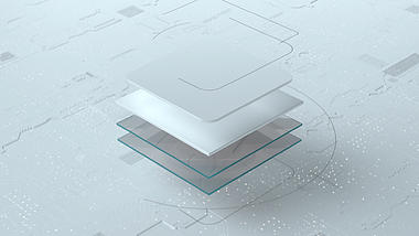 白色简约科技感三维芯片LOGO片头ae模板视频的预览图