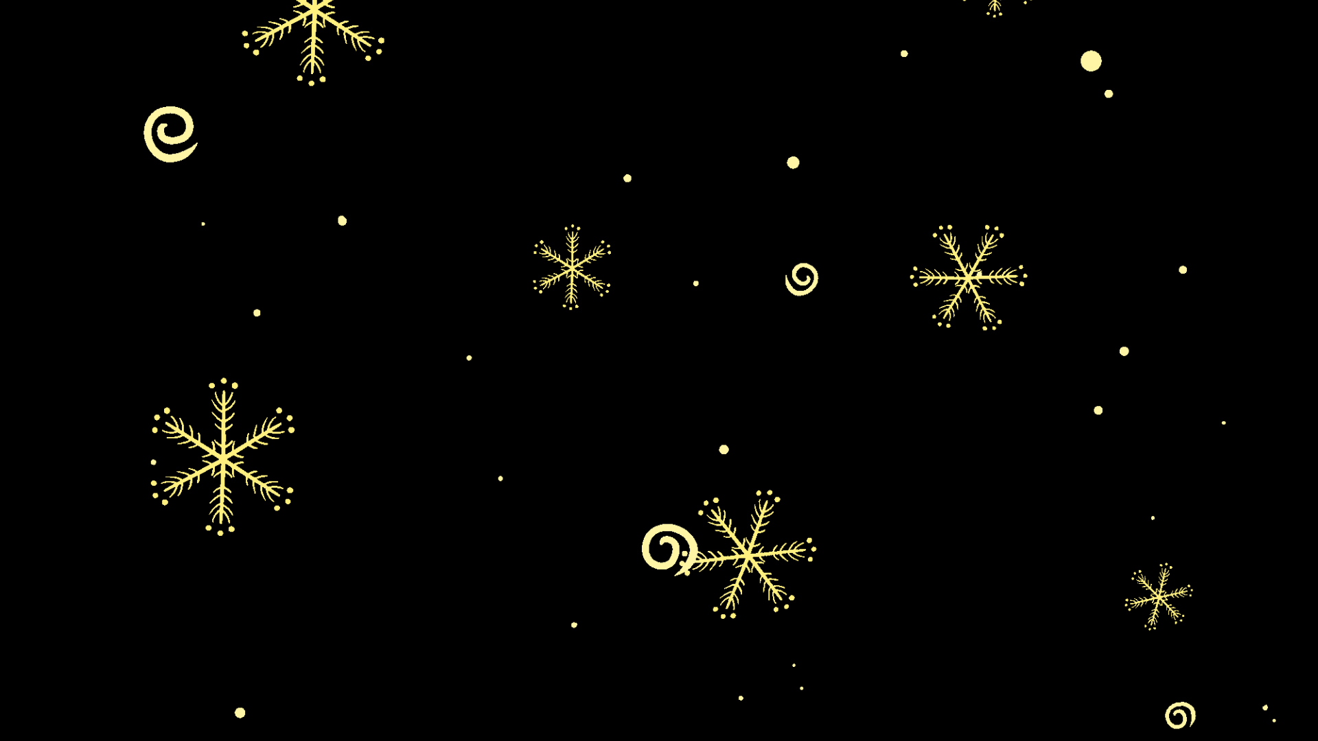 冬天冬季装饰雪下雪雪花雪点下落飘落下雪金色带通道挂件视频的预览图