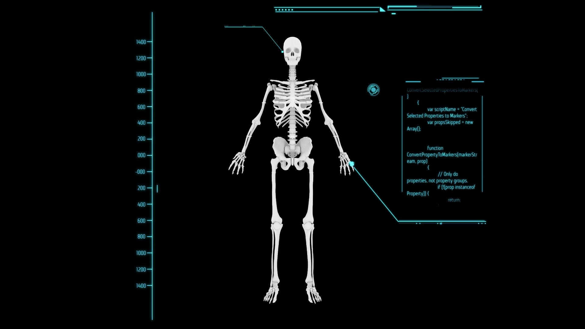 人体全身骨头模型医疗透明通道素材视频的预览图