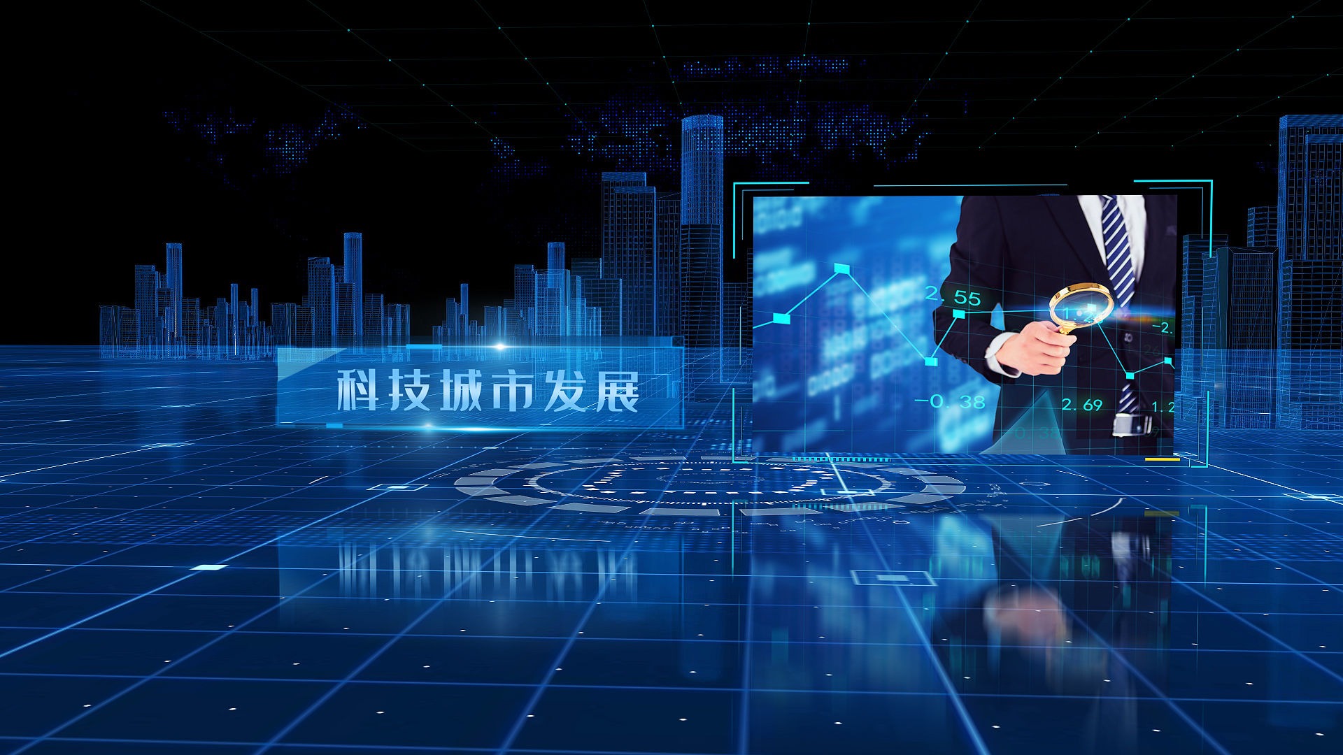 蓝色科技图文宣传展示展示模板视频的预览图