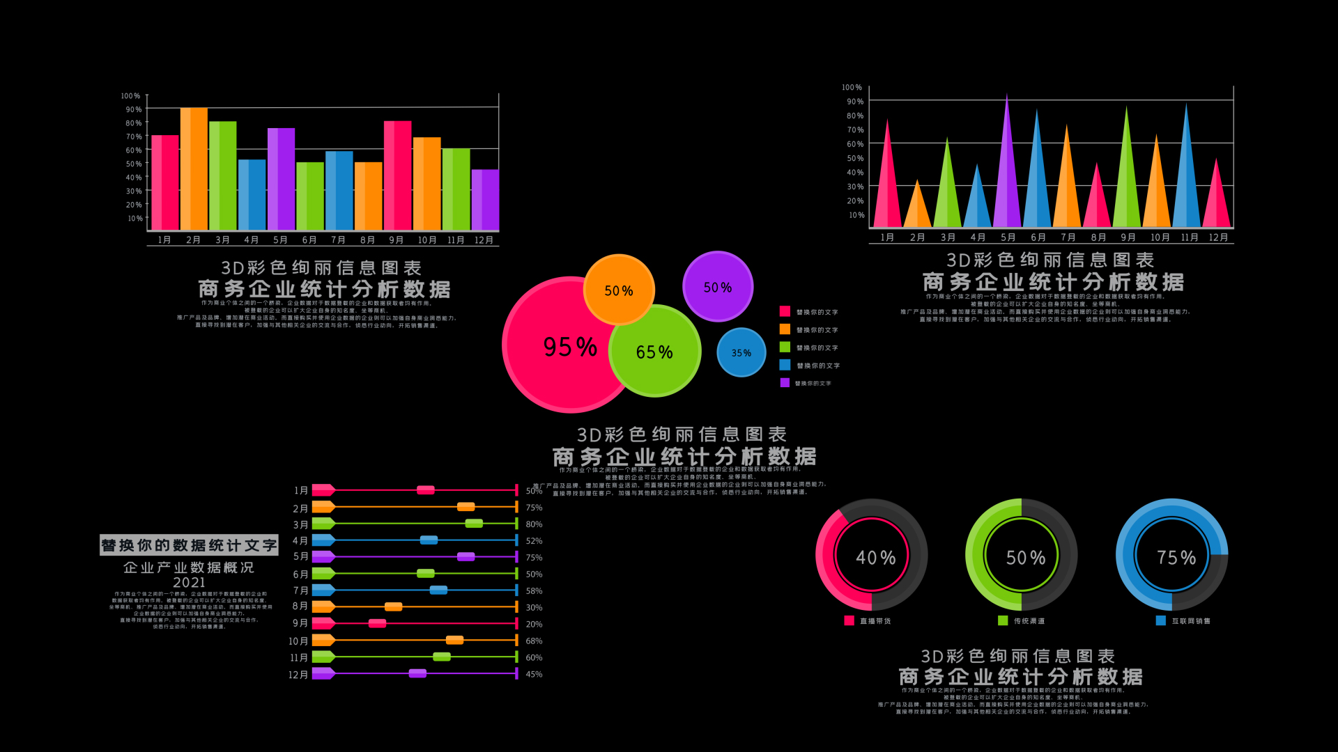 企业统计分析信息图表数据动画AE模板视频的预览图