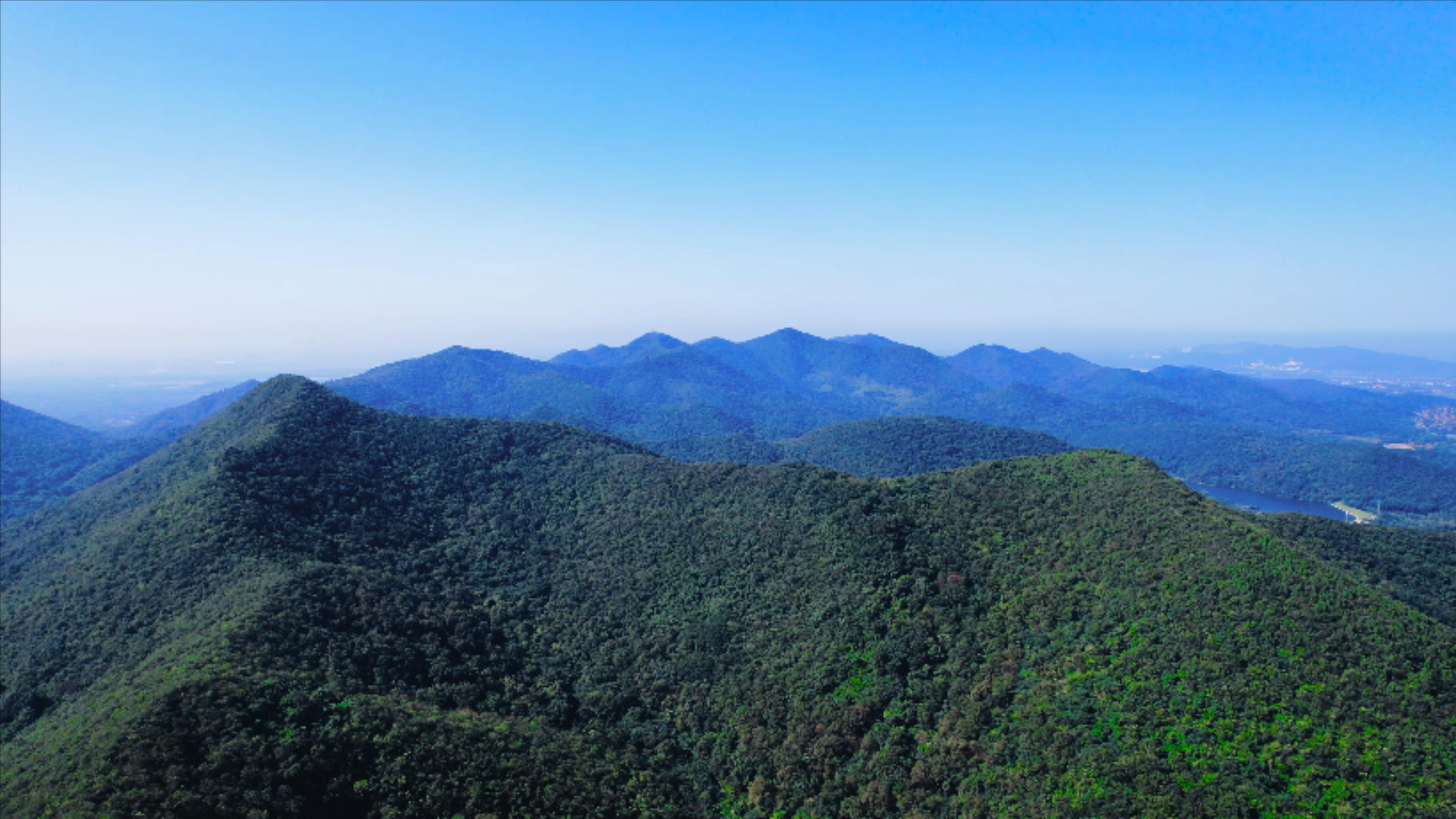 4K航拍南京老山风景区山脉绵延起伏视频的预览图
