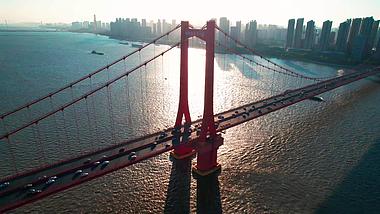 5.4k航拍武汉鹦鹉洲长江大桥视频的预览图