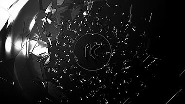 玻璃飞溅碎片logo开场AE模板视频的预览图
