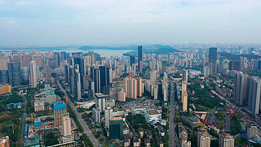 4K武汉城市建筑武昌区全景航拍实拍视频视频的预览图