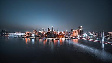 8k重庆渝中半岛江面游船夜景灯光延时视频的预览图