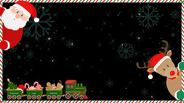 原创圣诞节可爱卡通圣诞老人麋鹿边框视频素材AE模板视频的预览图