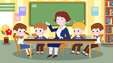 卡通教育学习学校mg场景动态视频背景视频的预览图