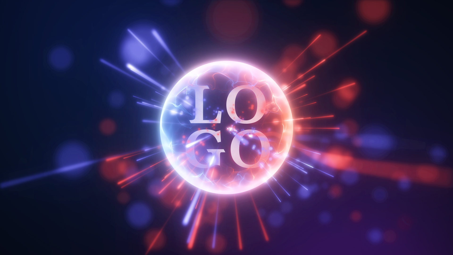 简短光线粒子冲击波LOGO片头视频的预览图