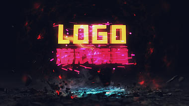 大气史诗能量电流爆炸游戏频道LOGO片头视频的预览图
