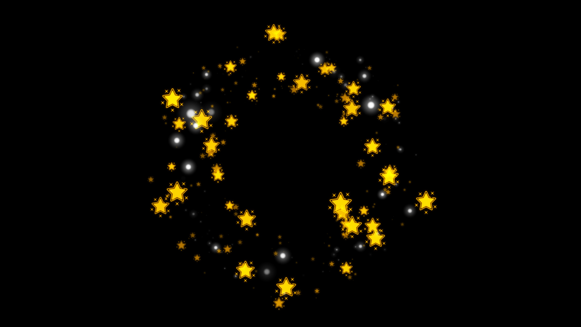 星星烟花闪烁黄色光效星光装饰挂件带通道元素视频的预览图