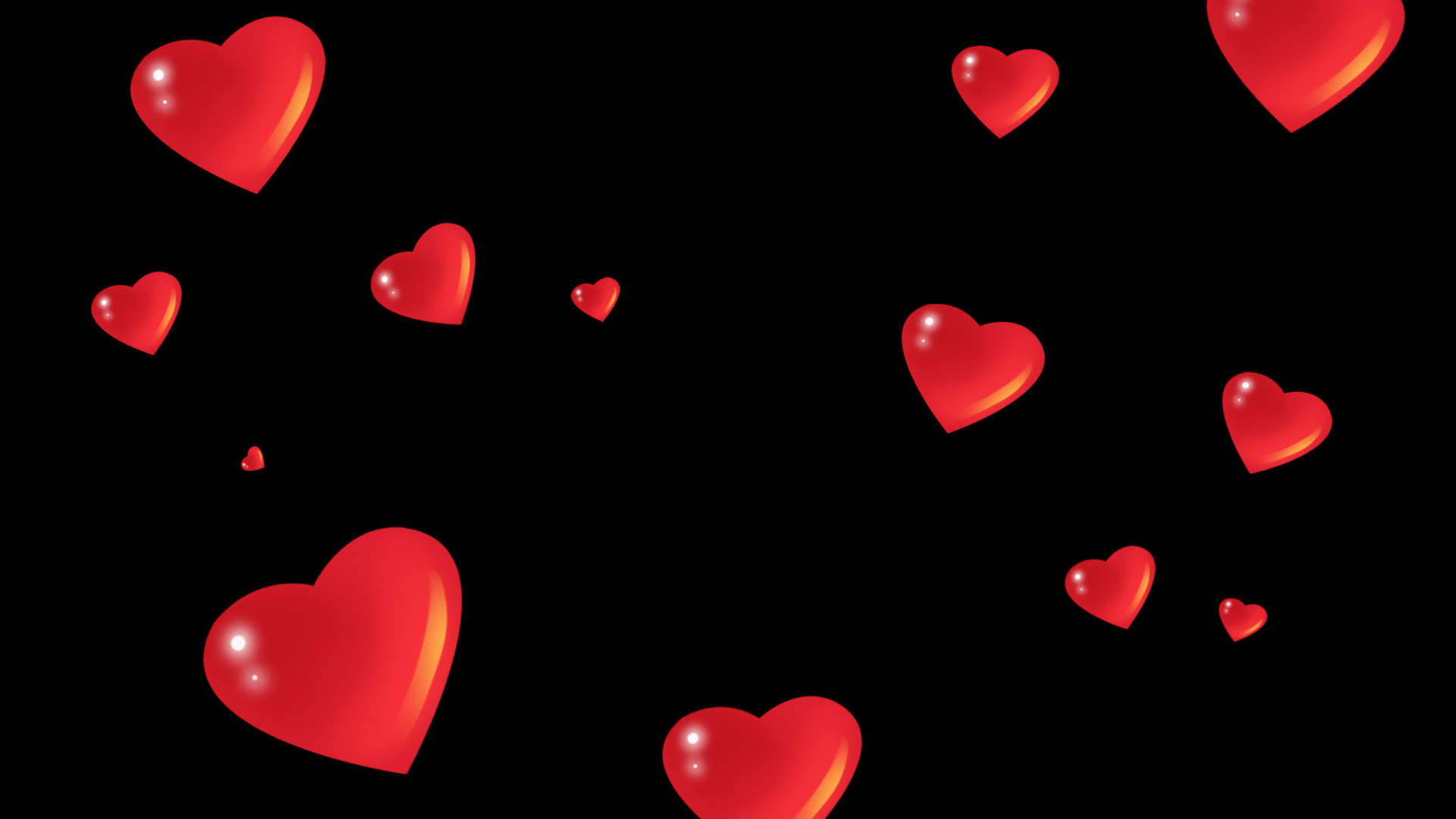漂浮爱心桃心红色心形心动挂件装饰带通道视频的预览图