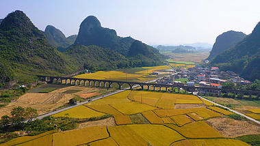 4k广西柳州成团镇水利桥全景实拍视频视频的预览图