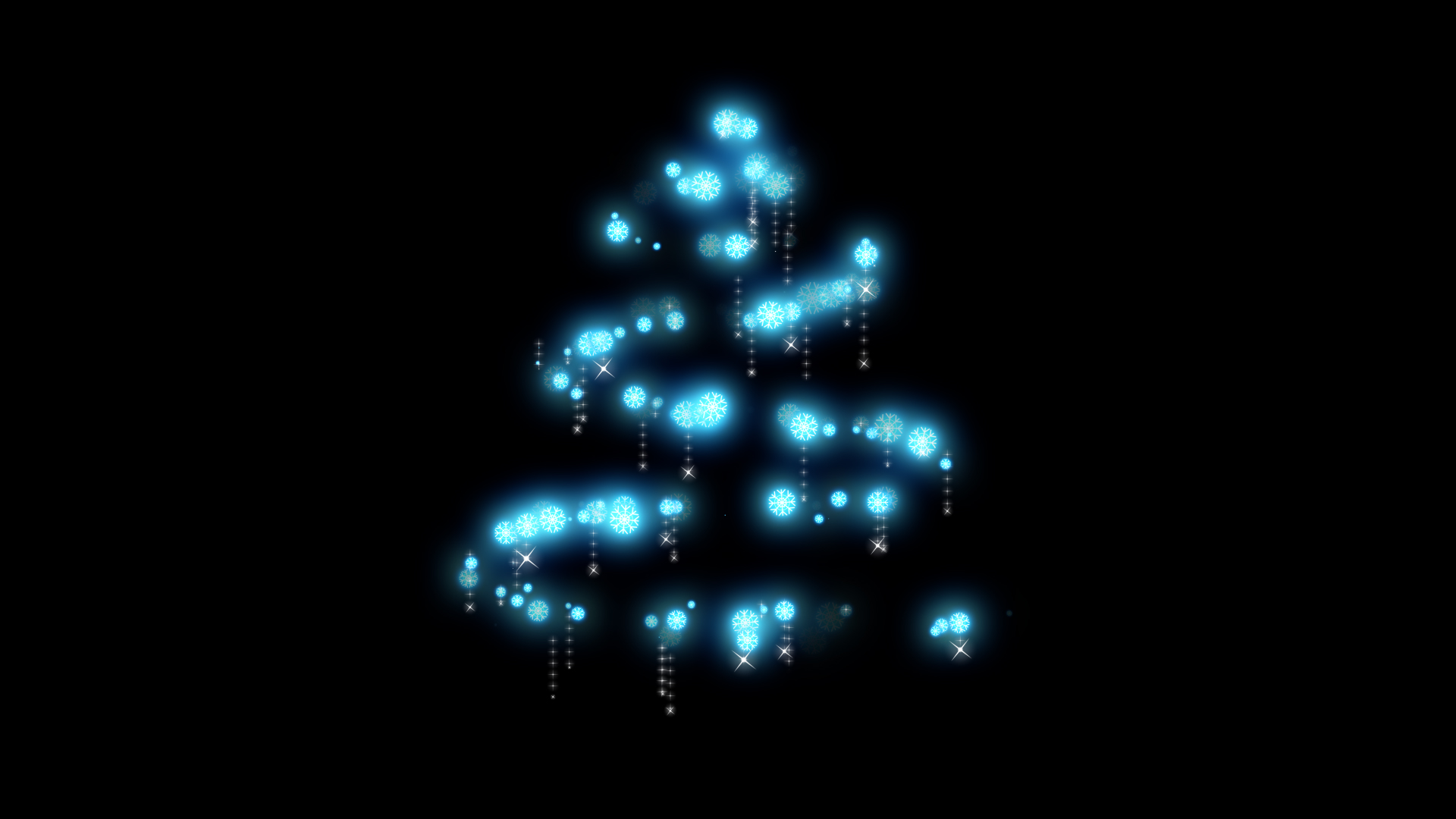 圣诞节圣诞圣诞树蓝色粒子光效带通道素材视频的预览图