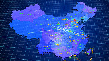 E3D中国地图各省立体连线效果展示视频的预览图