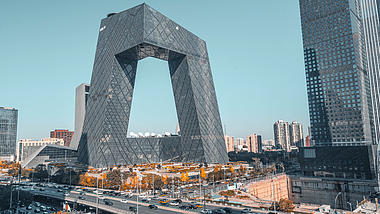8K移动延时震撼北京国贸核心区央视大楼视频的预览图