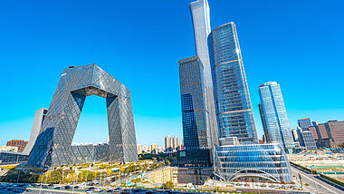 8K移动延时大气北京国贸核心区商务建筑视频的预览图