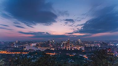 8k重庆城市建筑全景日转夜延时摄影视频的预览图