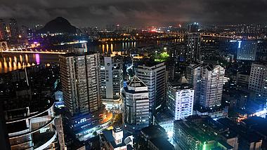 4k柳州城市楼群夜景延时视频的预览图
