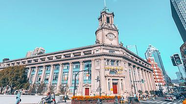 8K大气移动延时上海地标邮政博物馆视频的预览图