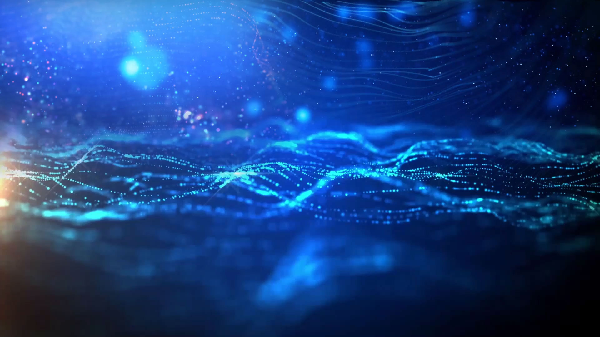 科技线条粒子线条蓝色梦幻光斑粒子动态视频背景视频的预览图