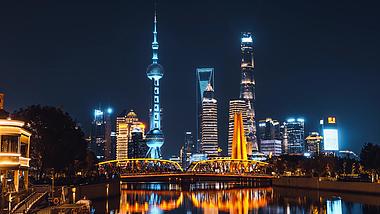 8K震撼延时魔都上海繁华城市夜景灯光秀MP44K视频素材